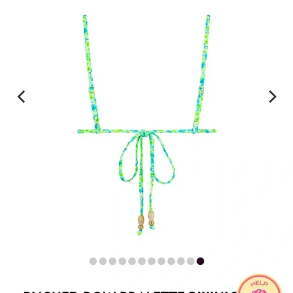 Kulani Kinis- RUCHED BOW BRALETTE BIKINI TOP - APPLE BLOSSOM - Picture 4 of 5